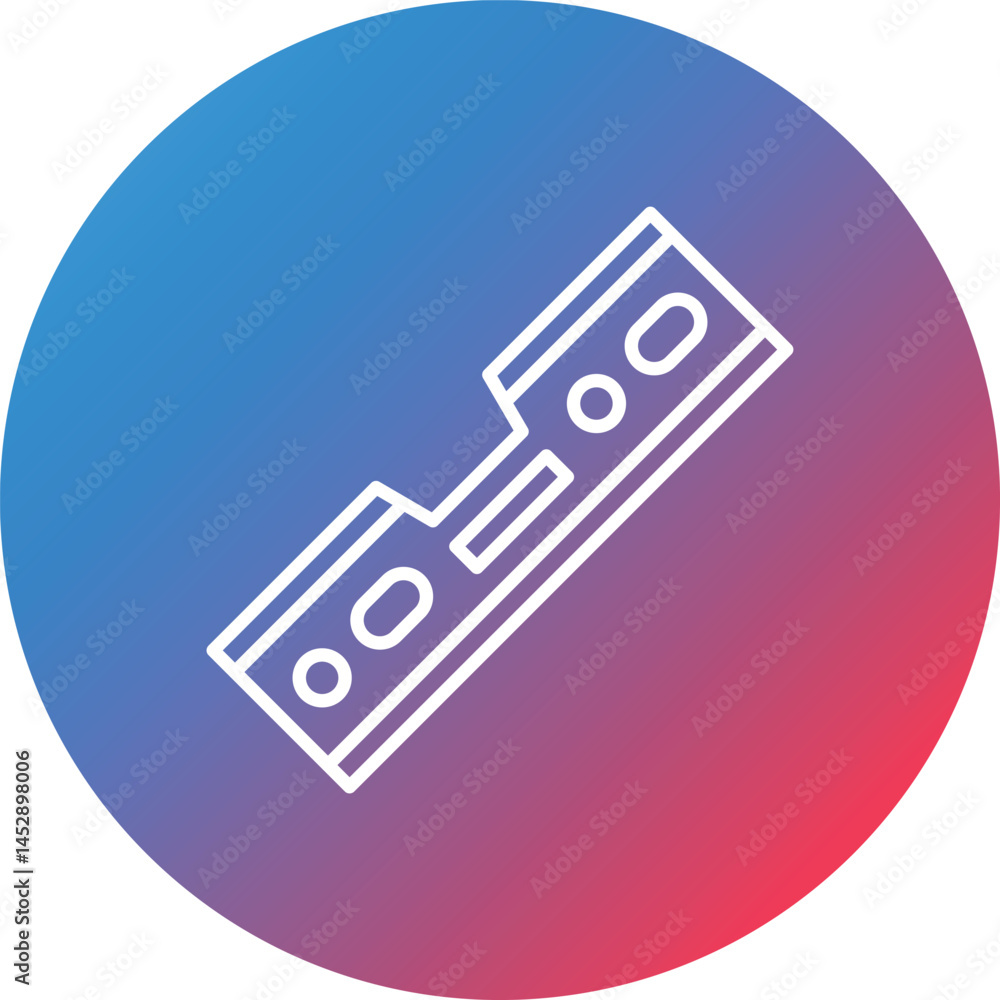Poster level tool line gradient circle background icon