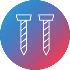 Nails Line Gradient Circle Background Icon