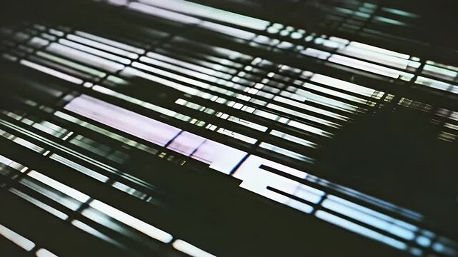 Abstract Geometric Structure of Illuminated Parallel Lines in Dark Tones Modern Pattern Design Background Texture with Architectural Elements