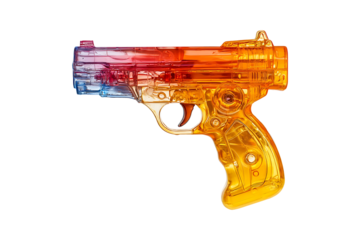 Plastic water gun isolated on transparent background