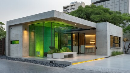 Innovative Modern Rainwater Harvesting System Seamlessly Integrated into Eco-Home Design Promoting Sustainable Living and Water Conservation