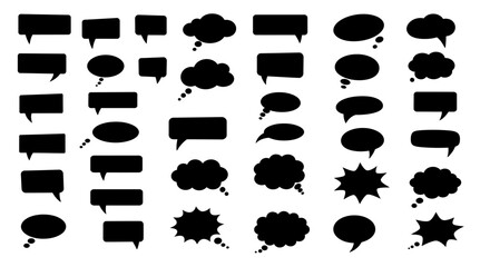 Vector speech bubbles set, communication bubbles, dialog balloons, thought bubbles, chat bubbles, message icons
