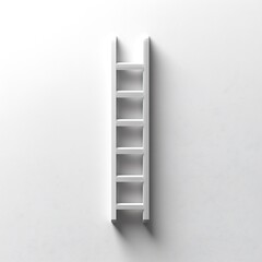 A Simple White Ladder Leaning Against a White Wall