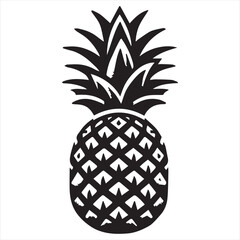 Obraz premium Pineapple Vector art illustration with leaves