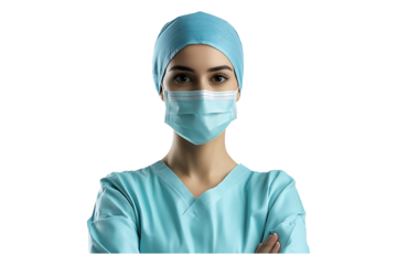 Female Surgeon isolated on transparent background