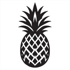 Obraz premium Pineapple Vector art illustration with leaves
