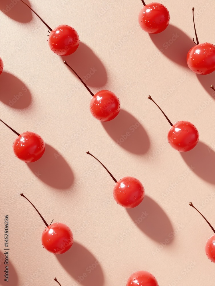 Aufkleber minimalistic design showcases vibrant tomatoes arranged on a soft pastel background in a modern, cle