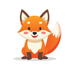 Cute Cartoon Fox with Big Smile – Vector Front View4