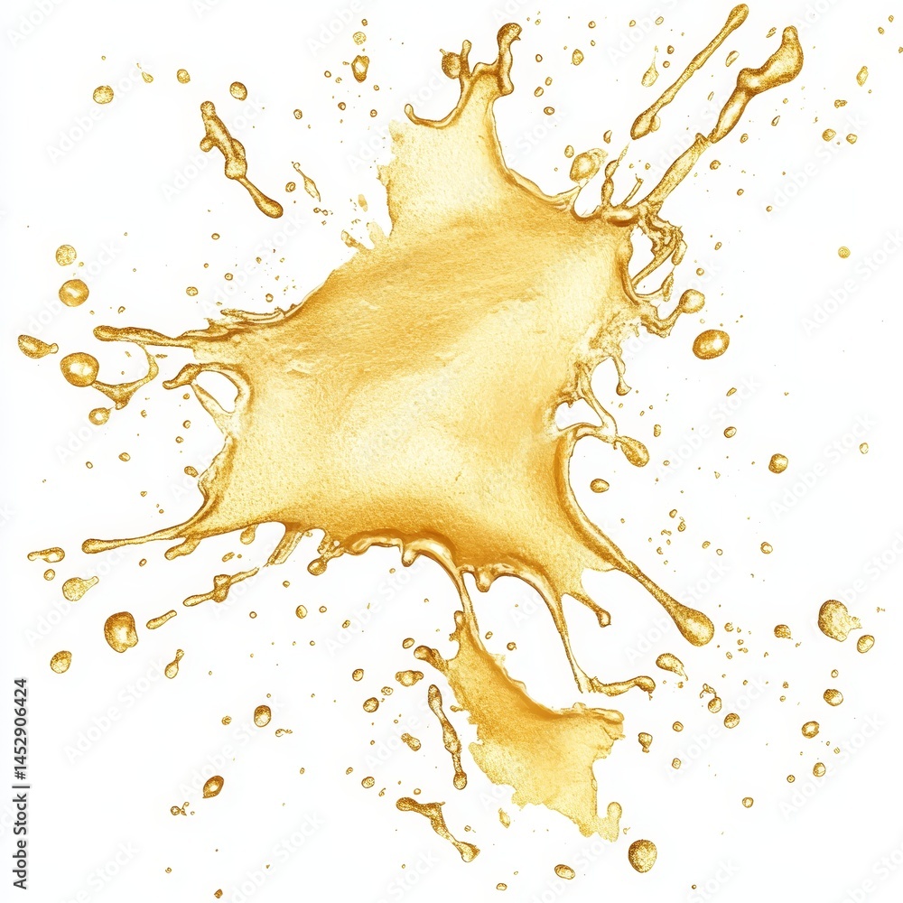Poster golden liquid splash - a vibrant of a golden liquid splashing, creating a dynamic and visually appea
