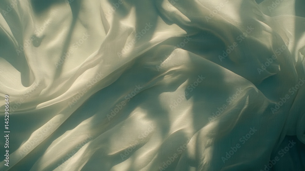 Poster ethereal fabric texture with delicate folds and soft light creating a dreamy and elegant visual expe