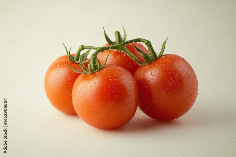 Aufkleber fresh burst of tomatoes arranged in a clean modern style on a soft pastel background showcasing vibr