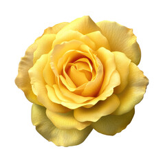 Yellow Rose In Vibrant Color  isolated on a transparent background