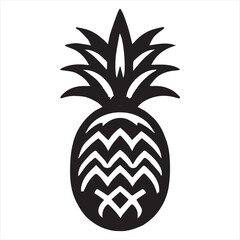 Obraz premium Pineapple Vector art illustration with leaves