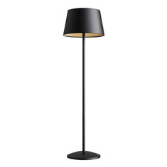 Obraz premium A modern black lamp, an electric object with a shade isolated on transparent background