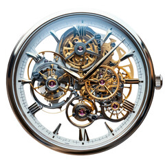 Skeleton Watch Showcasing Internal  isolated on a transparent background