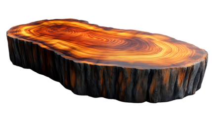 Cross Section of a Wooden Slab Natural Wood Texture Rustic Design Element Orange and Brown T