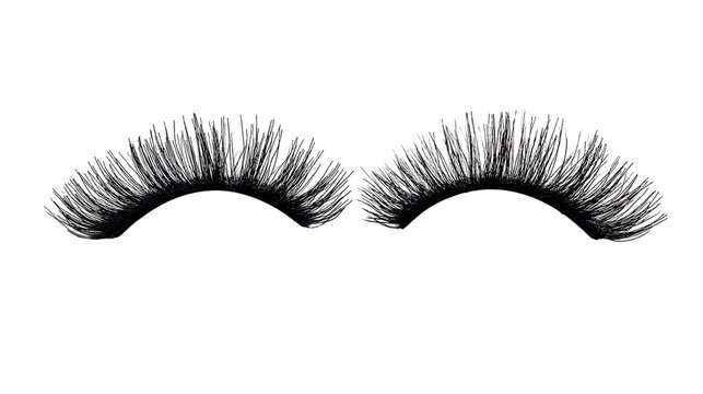 False Eyelashes Mockup. Isolated on Transparent Background