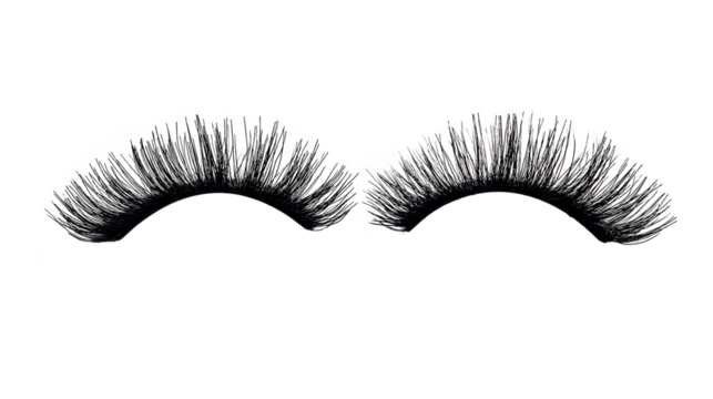 False Eyelashes Mockup. Isolated on Transparent Background