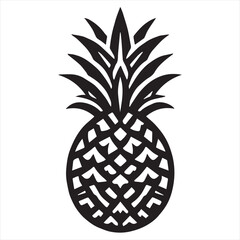 Fototapeta premium Pineapple Vector art illustration with leaves