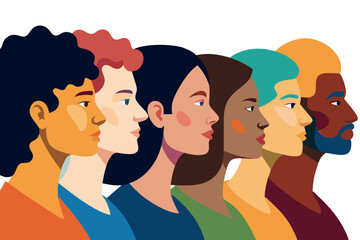 diverse people with unique skin tones and features, symbolizing the power of diversity, equality, and cross cultural dialogue