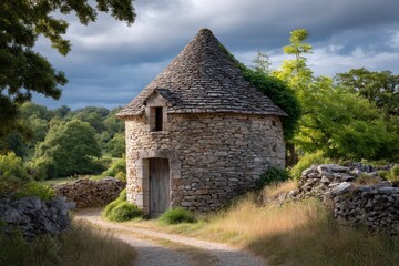 Fototapeta premium Stone Hut in Countryside