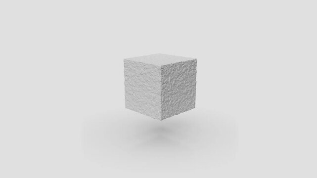 white stone cube rotation, seamless looping