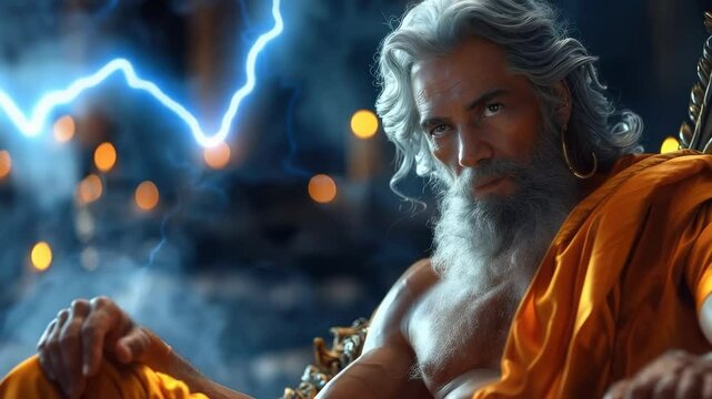 Thunder god Zeus: lightning king, Olympus throne, Roman Jupiter, Greek sovereign, celestial might, divine sky, ancient master, heavenly command, Olympian strength, ruler myth, storm domain