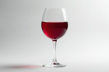 Rich red wine in crystal glass, clean white backdrop, drink photography, food and drink, crystal