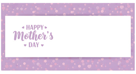 Happy mother's day greeting card template with purple bokeh background and text placeholder area