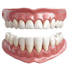 Obraz premium White Dentures Teeth – Dentist Advertisement Graphic, Transparent Background