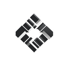 Obraz premium Square spiral icon in black