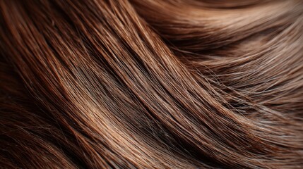 Fototapeta premium Luxurious Brown Hair Texture Close Up Shot Smooth Shiny and Healthy Looking Long Hair