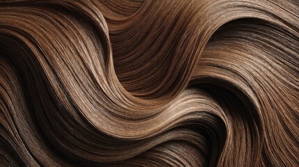 Naklejka premium Luxurious Brown Hair Waves Abstract Background Texture for Beauty Salon Design