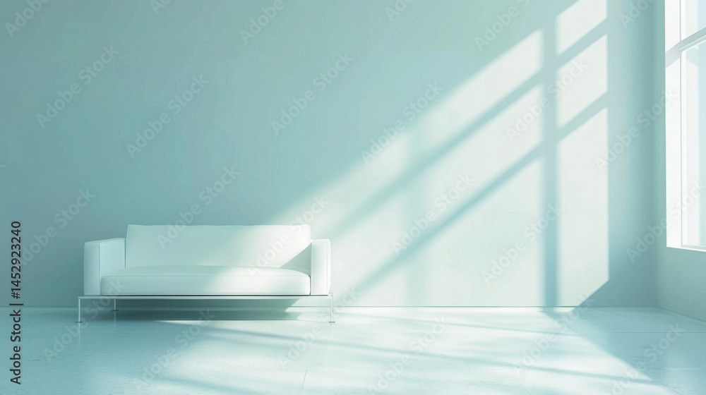 Poster sofa and mock up wall with copy space․