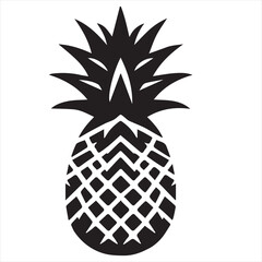 Obraz premium Pineapple Vector art illustration with leaves