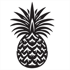 Obraz premium Pineapple Vector art illustration with leaves