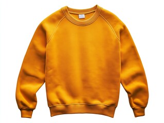 Yellow Orange Sweatshirt Hoodie - Modern Casual Upper Wear Fashion Trend - Comfortable Activewear - Unisex Sweater Design Isolated on White Background