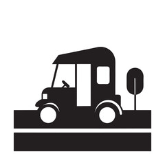 Fototapeta premium Tuk Tuk Vehicle Silhouette Street Ride