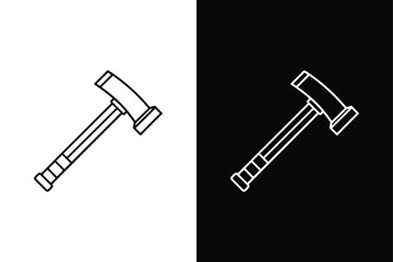 Hammer icon vector on White Background ,Vector Art Illustration on white background.