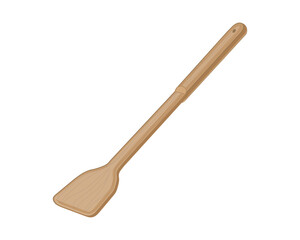 vector design of a frying spoon or stir fry spoon made of brown wood
