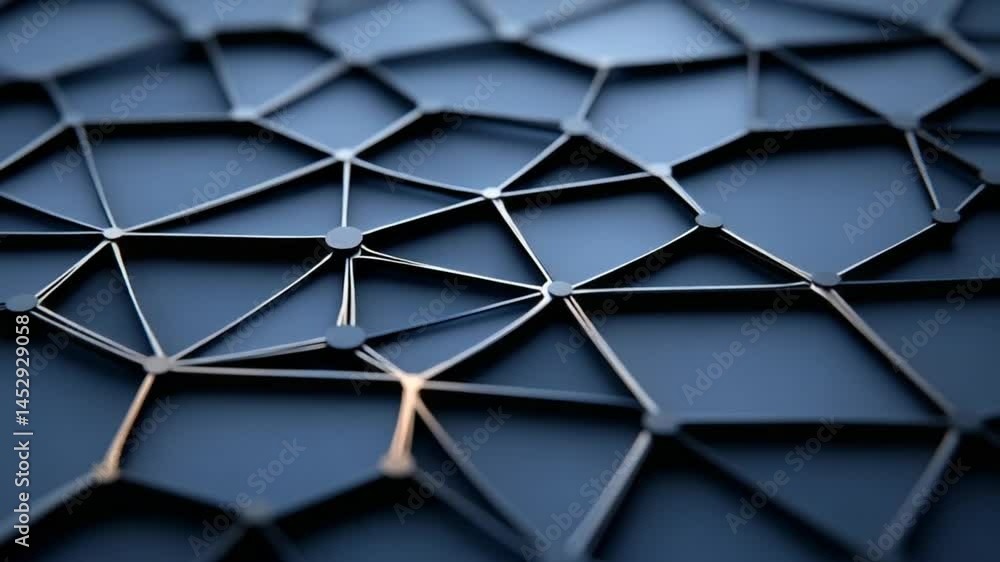 Poster abstract geometric background with interconnected lines and nodes in a modern digital style
