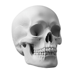 Fototapeta premium Human skull made of plaster isolated on a white