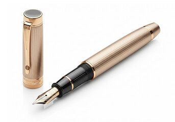 Luxury fountain pen on white
