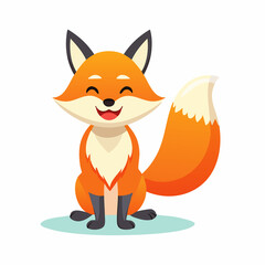 Happy Fox Character – Simple Vector Design for Education3