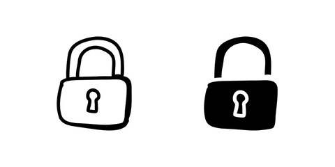 A simple vector icon set depicting padlocks, ideal for security and protection designs.