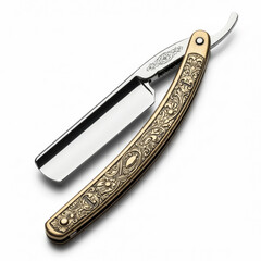 Straight razor on white