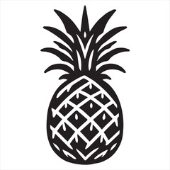 Fototapeta premium Pineapple Vector art illustration with leaves