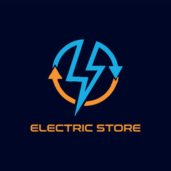 electric store logo design vector