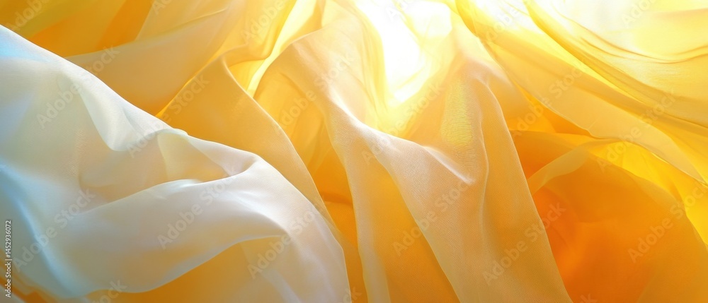 Poster abstract flowing golden fabric creating gentle waves of light and shadow for luxurious and elegant b