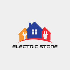 electric store logo design vector